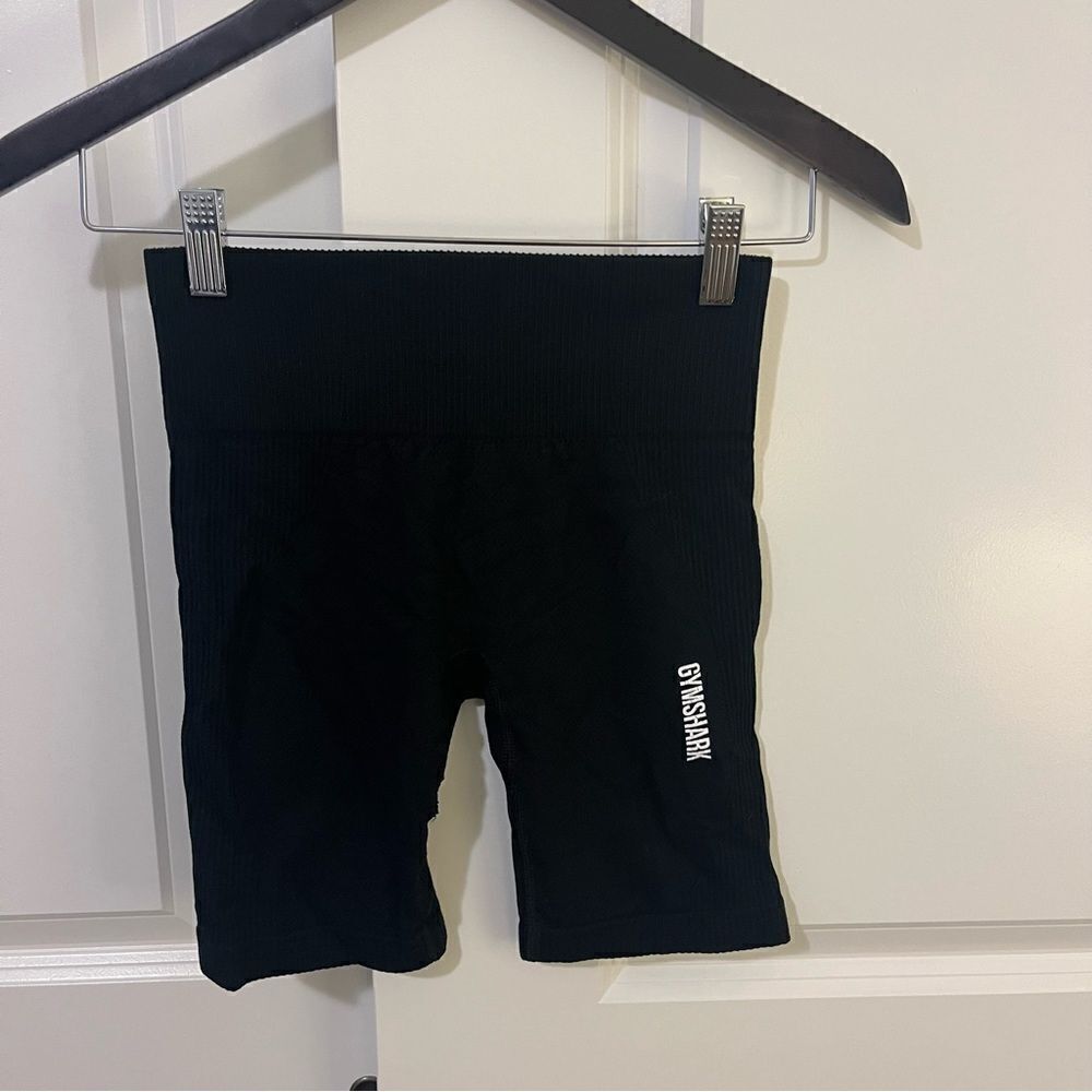 Gymshark Black Ribbed Bike Shorts XS